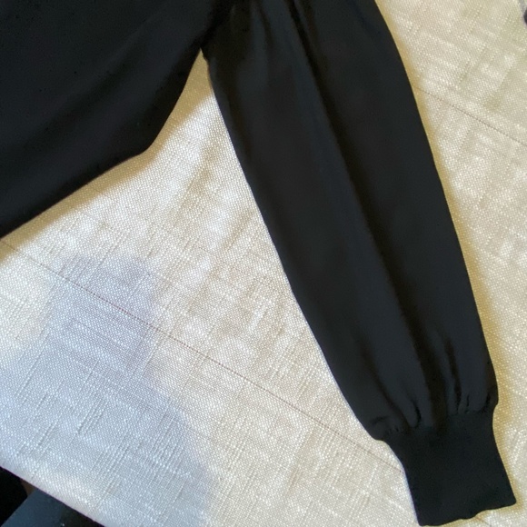 Vince Camuto Black Sheer Sleeve Stretch Turtleneck Knit Holiday Dress- Sz-L - Picture 7 of 16